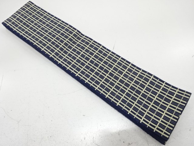 JAPANESE KIMONO FOR MEN / KAKU OBI / WOVEN GRID